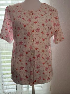 🌸 🦋 Personal Identity Top Pijama Vintage Pointelle M NWT